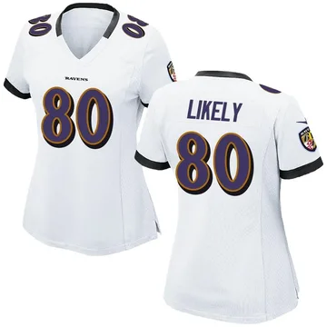 Women's Nike Baltimore Ravens Isaiah Likely White Jersey - Game