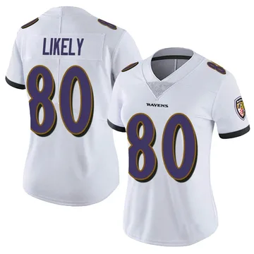 Women's Nike Baltimore Ravens Isaiah Likely White Vapor Untouchable Jersey - Limited