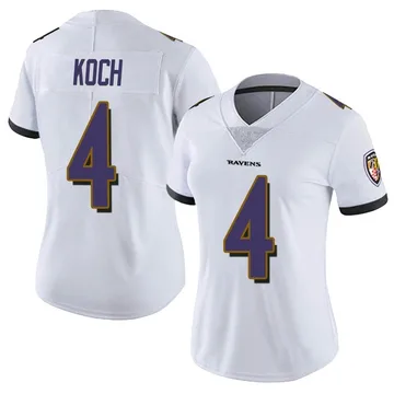 Women's Nike Baltimore Ravens Sam Koch White Vapor Untouchable Jersey - Limited