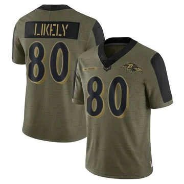 Youth Nike Baltimore Ravens Isaiah Likely Olive 2021 Salute To Service Jersey - Limited