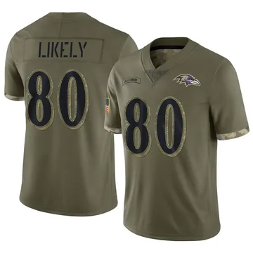 Youth Nike Baltimore Ravens Isaiah Likely Olive 2022 Salute To Service Jersey - Limited