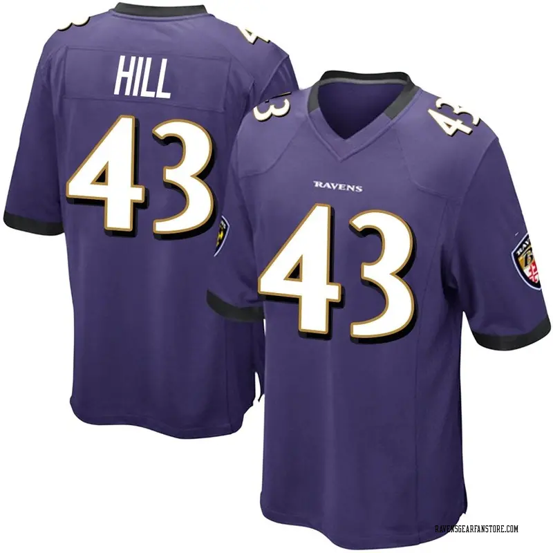 Youth Nike Baltimore Ravens Jaylen Hill Purple Team Color Jersey ...