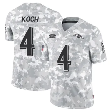 Youth Nike Baltimore Ravens Sam Koch Arctic Camo 2024 Salute to Service Jersey - Limited
