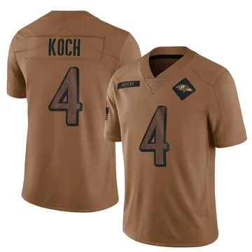 Youth Nike Baltimore Ravens Sam Koch Brown 2023 Salute To Service Jersey - Limited