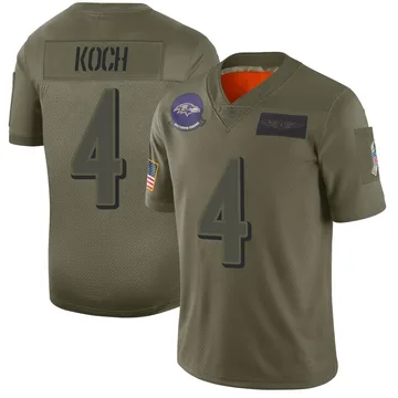 Youth Nike Baltimore Ravens Sam Koch Camo 2019 Salute to Service Jersey - Limited