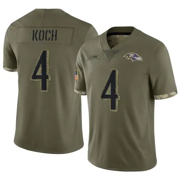 Youth Nike Baltimore Ravens Sam Koch Olive 2022 Salute To Service Jersey - Limited